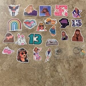Taylor Swift 22 Sticker Set & 2 Keychains Midnights 13 1989 cat NEW